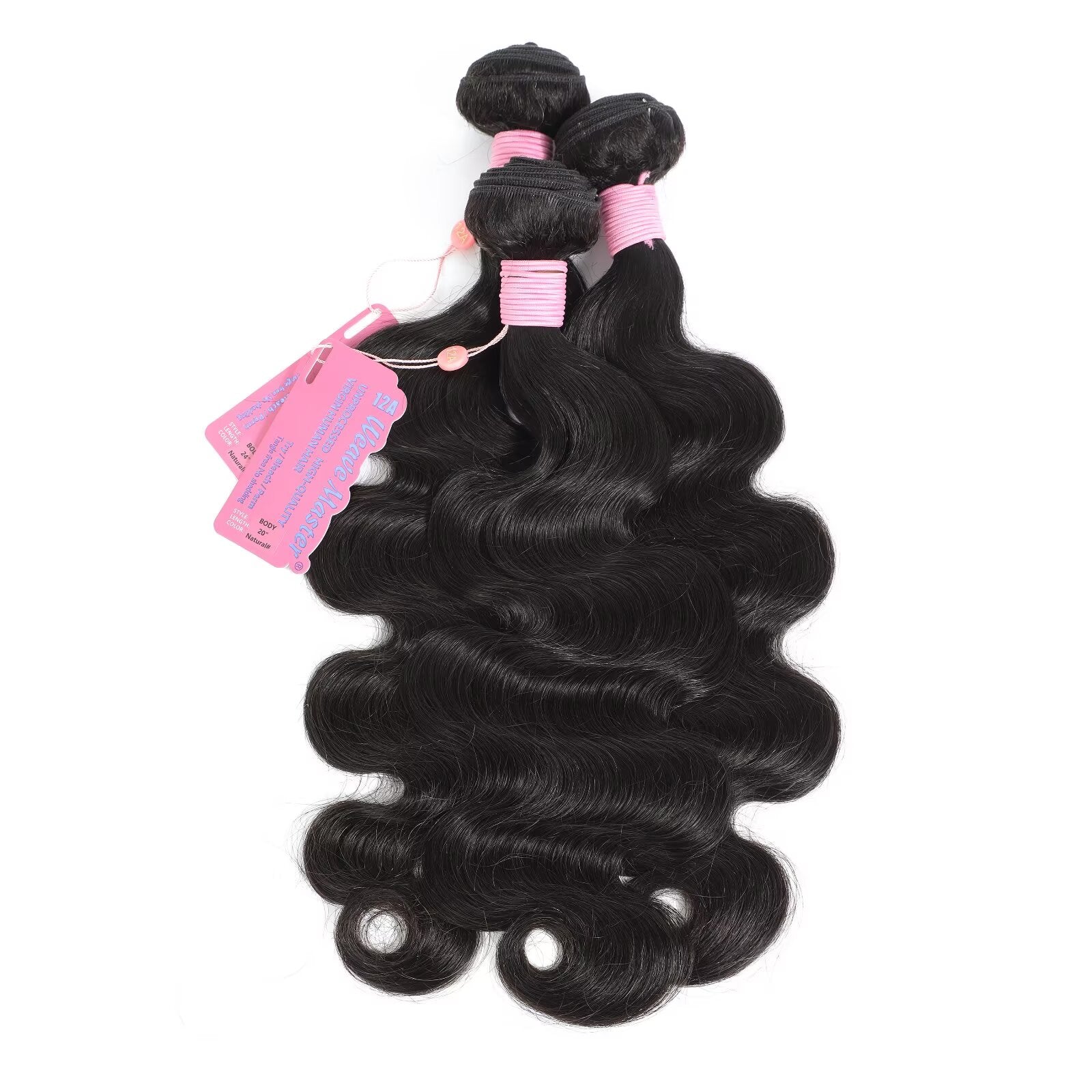 WeaveMaster Body Wave Bundles Human Hair 12A 100% Unprocessed Virgin Raw Remy Hair 1b#