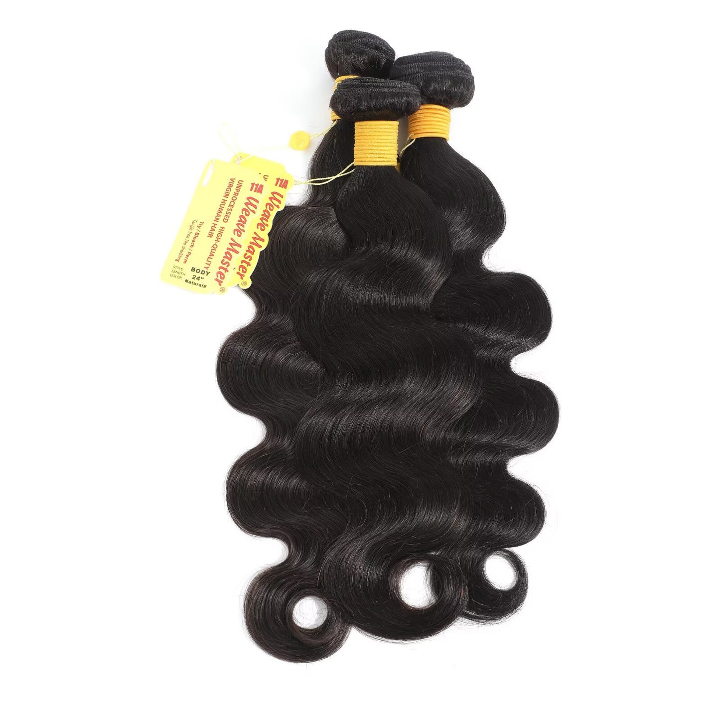 WeaveMaster Body Wave Bundles Human Hair 11A 100% Unprocessed Virgin Raw Remy Hair 1b#