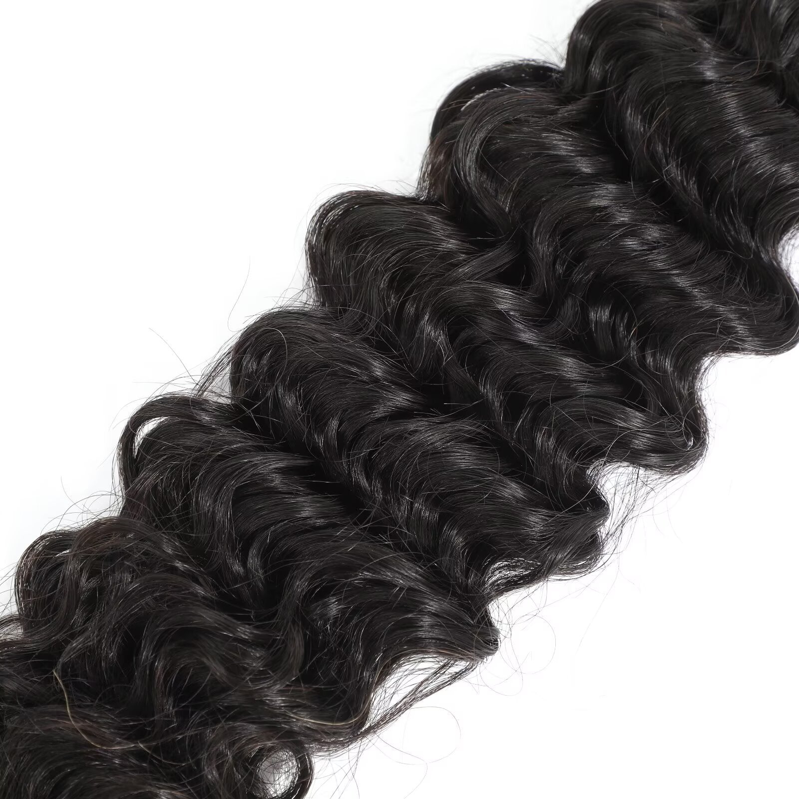 WeaveMaster Deep Wave Bundles Human Hair 12A 100% Unprocessed Virgin Raw Remy Hair 1b#