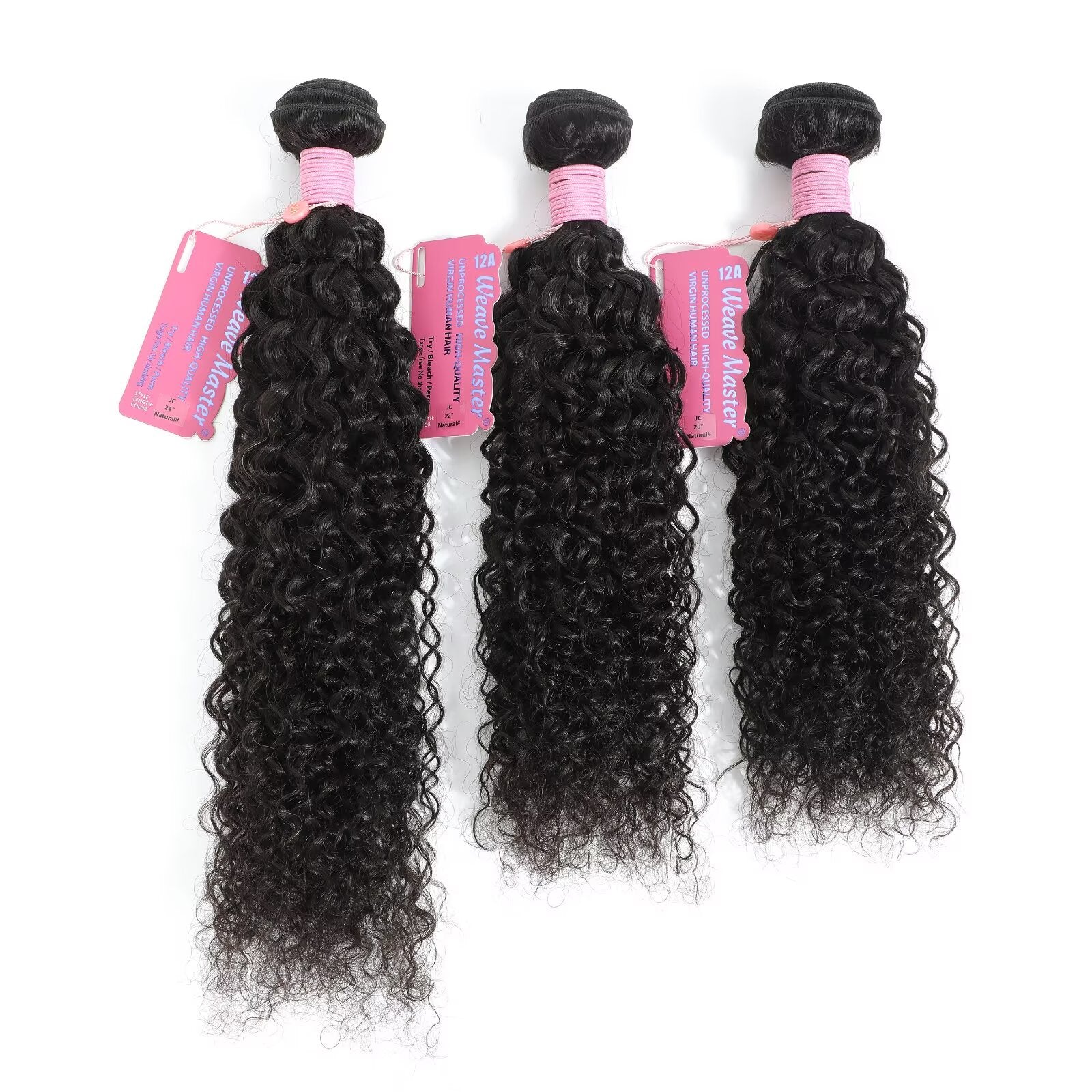 WeaveMaster Jerry Curl Bundles Human Hair 12A 100% Unprocessed Virgin Raw Remy Hair 1b#
