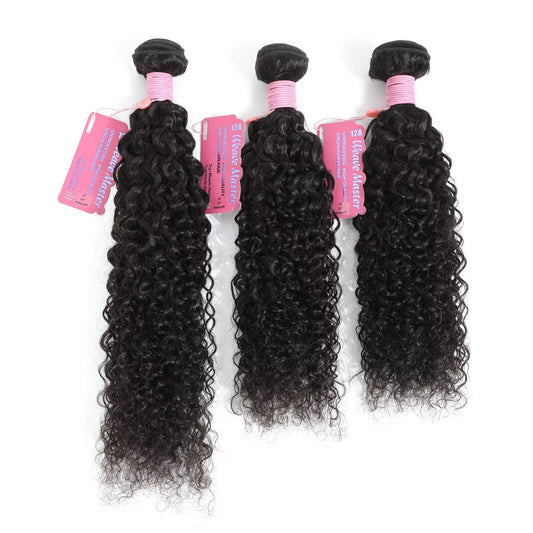 WeaveMaster Jerry Curl Bundles Human Hair 12A 100% Unprocessed Virgin Raw Remy Hair 1b#