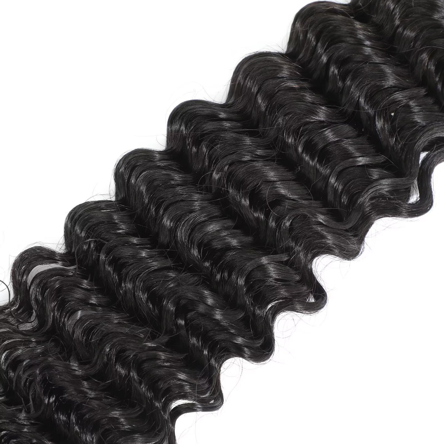 WeaveMaster Deep Wave Bundles Human Hair 11A 100% Unprocessed Virgin Raw Remy Hair 1b#