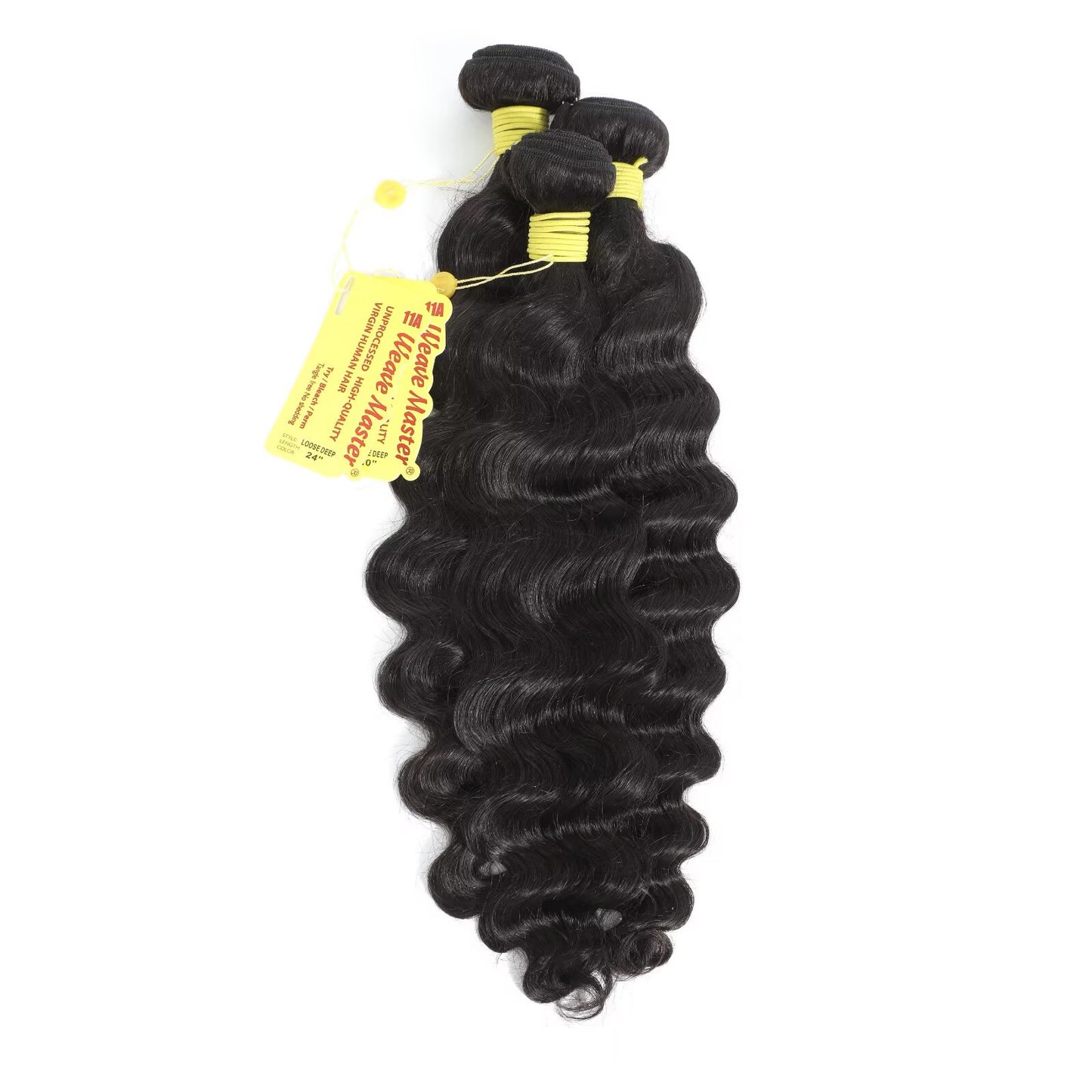 WeaveMaster Loose Deep Bundles Human Hair 11A 100% Unprocessed Virgin Raw Remy Hair 1b#