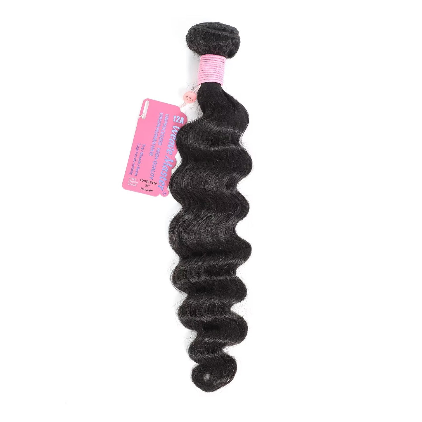 WeaveMaster Loose Deep Bundles Human Hair 12A 100% Unprocessed Virgin Raw Remy Hair 1b#