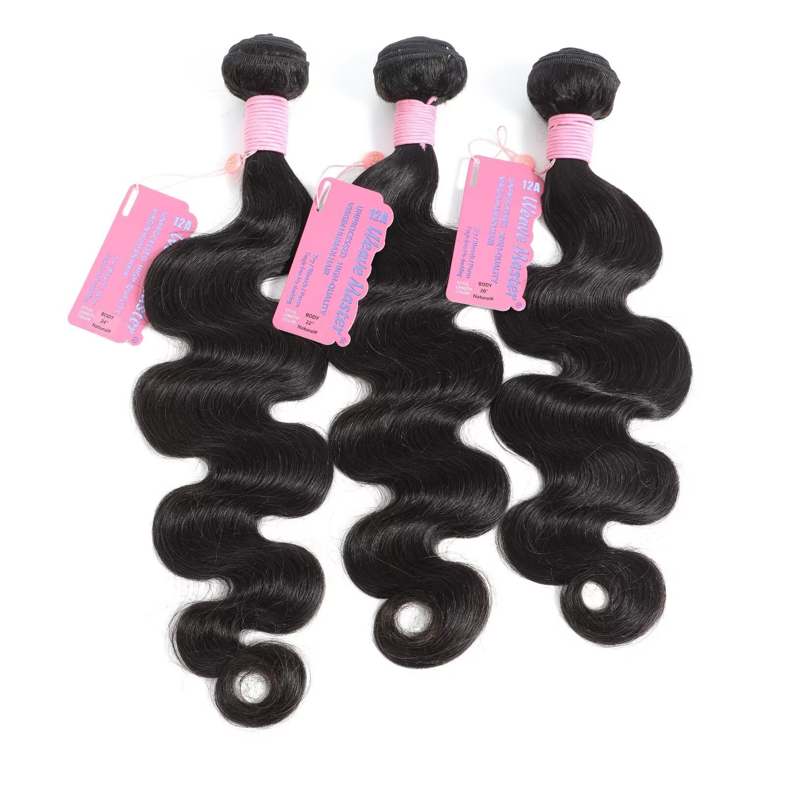 WeaveMaster Body Wave Bundles Human Hair 12A 100% Unprocessed Virgin Raw Remy Hair 1b#
